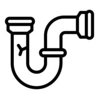 Washing machine pipe icon, outline style vector