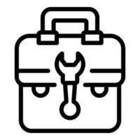 icono de maleta de servicio de reparación, estilo de contorno vector