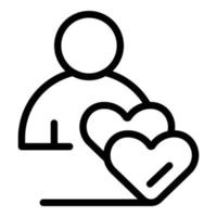 Love relationship icon, outline style vector