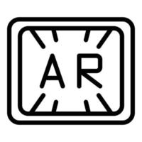 Screen ar icon, outline style vector