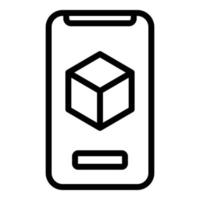 Square vr icon, outline style vector