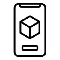 Square vr icon, outline style vector