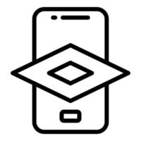 Ar application icon, outline style vector