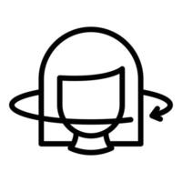 Data virtual reality icon, outline style vector