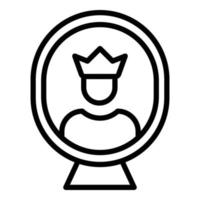 Narcissism king mirror icon, outline style vector