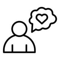 Narcissism love mind icon, outline style vector