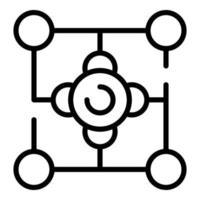 icono de molécula de mercado estrecho, estilo de contorno vector