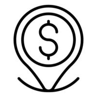 Money location icon, outline style vector