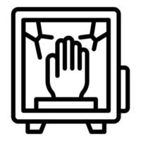 icono de mano artificial, estilo de esquema vector