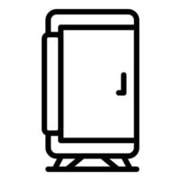 Beverage fridge icon, outline style vector