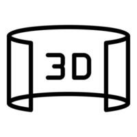 3d view icon, outline style vector