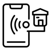 Smart house icon, outline style vector