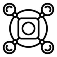 Robot drone icon, outline style vector