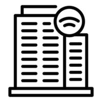 Smart building icon, outline style vector