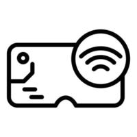 Wireless goggles icon, outline style vector