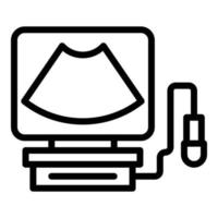 Ultrasound research icon, outline style vector