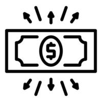 Us dollar icon, outline style vector