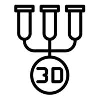 3d bioprinter icon, outline style vector