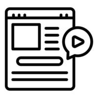 Video course icon, outline style vector