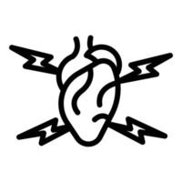 Heart attack icon, outline style vector