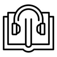 Audio book icon, outline style vector