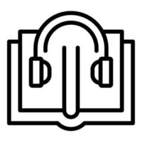 icono de libro de audio, estilo de esquema vector