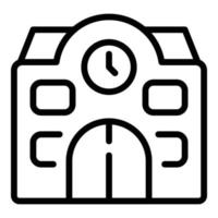Education building icon, outline style vector