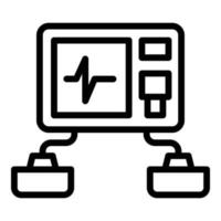 Defibrillator technology icon, outline style vector