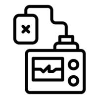 Defibrillator tool icon, outline style vector