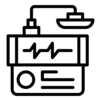 Heart defibrillator icon, outline style vector