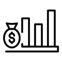 Financial planning money graph icon, outline style vector