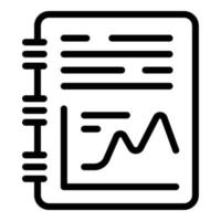 Financial planning graph icon, outline style vector