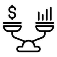 Financial planning compare balance icon, outline style vector