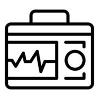 Display defibrillator icon, outline style vector