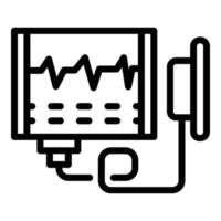 Healthcare defibrillator icon, outline style vector