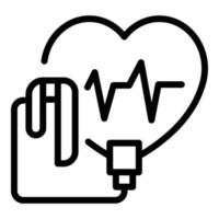 Doctor defibrillator icon, outline style vector