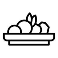 Lunch plate icon, outline style vector