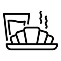 icono de desayuno croissant, estilo de contorno vector