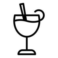Lunch cocktail icon, outline style vector