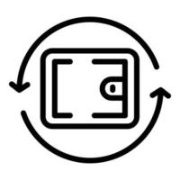 icono de billetera de planificación financiera, estilo de esquema vector
