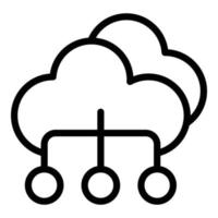 Filter search data cloud server icon, outline style vector