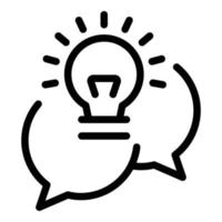 Brainstorming chat icon, outline style vector