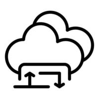 Filter search data cloud icon, outline style vector