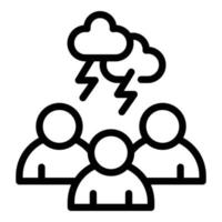 Group brainstorming icon, outline style vector