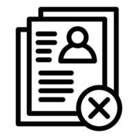 Blacklist documents icon, outline style vector