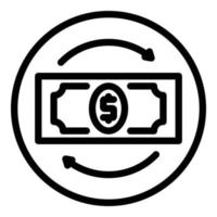 Dollar circle icon, outline style vector