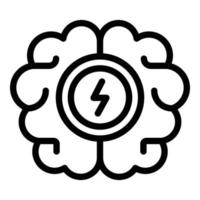 Brainstorming bolt icon, outline style vector