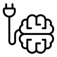 Brainstorming plug icon, outline style vector