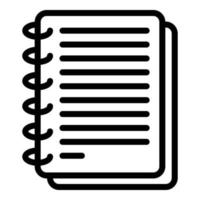 Smart office notebook icon, outline style vector