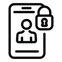 Blacklist smartphone icon, outline style vector